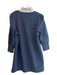 Pomander Place Size Medium Navy & Tan Polyester Long Sleeve Ruffle Accent Dress Navy & Tan / Medium