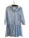 The Shirt Size M Blue & White Cotton Blend Long Sleeve Collar Striped Dress Blue & White / M
