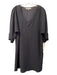 Trina Turk Size M Black Polyester Blend V Neck Drop Shoulder Half Sleeve Dress Black / M