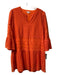 Tyler Boe Size M Red Orange Cotton Round V Neck Long Sleeve Perforated Dress Red Orange / M