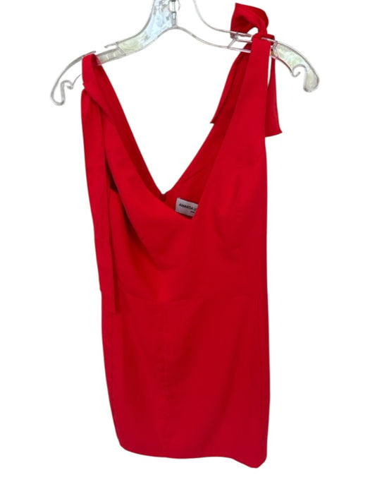 Amanda Uprichard Size S Red Polyester Tie Straps Back Zip Mini Dress Red / S