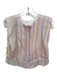 Koch Size M Pink & Multi Cotton Back Zip Metallic Thread Sleeves Top Pink & Multi / M