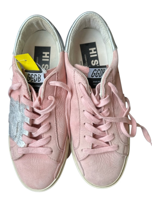 Golden Goose Shoe Size 37 Pink & Silver Suede Metallic Platform Sneakers Pink & Silver / 37