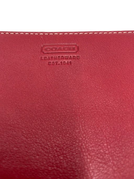 Coach Red Leather Wristlet Top Zip silver hardware Bag Red / XS