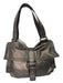 Kooba Pewter Leather Shoulder Bag Flap Brass Hardware metallic Bag Pewter / L