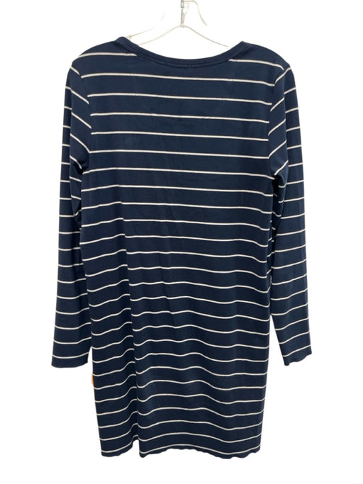 Lilla P Size M Navy & white No Fabric Tag Stripe Patch Pocket Long Sleeve Dress Navy & white / M