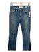 Frame Size 25 Mid Wash Cotton Denim Mini Boot High Waist Dark Denim Detail Jeans Mid Wash / 25