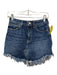 Free People Size 25 Blue Cotton Denim Mini Frayed Hem Skirt Blue / 25