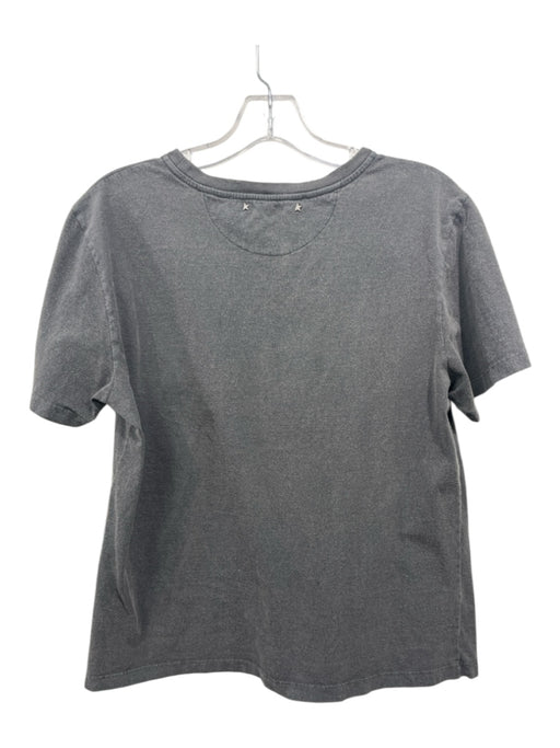 Golden Goose Size S/M Gray Missing Material Tag Scoop Neck Crop Short Sleeve Top Gray / S/M