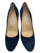 Jimmy Choo Shoe Size 39.5 Navy Blue Suede & Patent Leather Almond Toe Pumps Navy Blue / 39.5