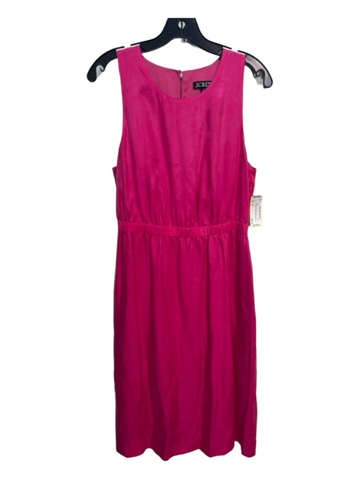 J Crew Size M Pink Viscose Blend Round Neck Sleeveless Elastic Waist Dress Pink / M