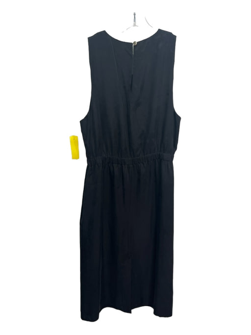 J Crew Size M Black Polyester Blend Round Neck Sleeveless Maxi Dress Black / M