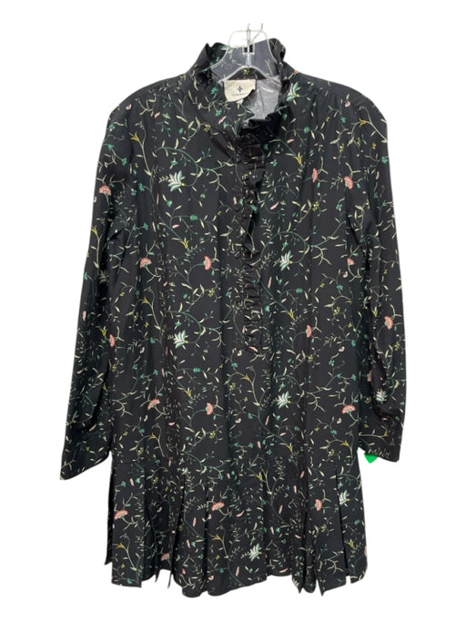 Tuckernuck Size S Black, Green, Multi Tencel Blend Quarter Button Dress Black, Green, Multi / S
