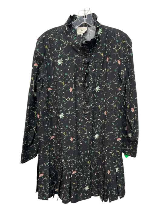 Tuckernuck Size S Black, Green, Multi Tencel Blend Quarter Button Dress Black, Green, Multi / S