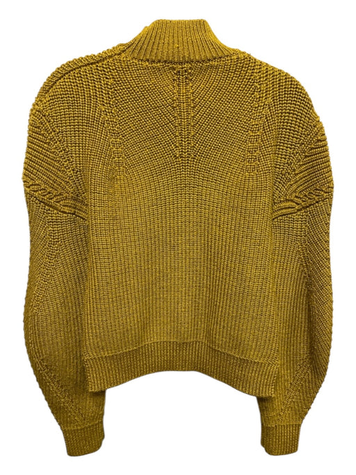 Sally LaPointe Size S Yellow Knit Mock Neck Long Sleeve Sweater Yellow / S