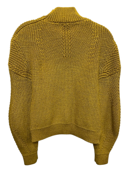 Sally LaPointe Size S Yellow Knit Mock Neck Long Sleeve Sweater Yellow / S