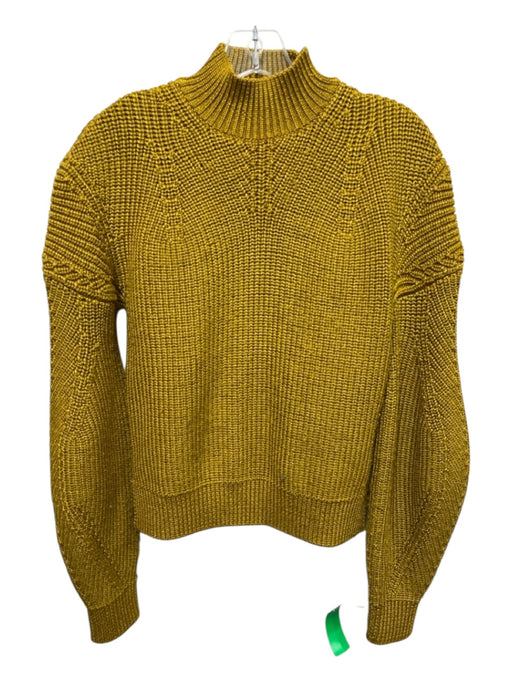 Sally LaPointe Size S Yellow Knit Mock Neck Long Sleeve Sweater Yellow / S