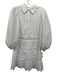 Alice + Olivia Size 4 White Polyester Paisley Eyelet 3/4 Balloon Sleeve Dress White / 4