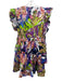 Marie Oliver Size S Purple & Multi Cotton Cap Sleeve Abstract Floral Dress Purple & Multi / S