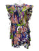 Marie Oliver Size S Purple & Multi Cotton Cap Sleeve Abstract Floral Dress Purple & Multi / S