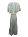 Mes Demoiselles Size 36 Mint Green & Brown Cotton Paisley V Neck Belted Dress Mint Green & Brown / 36