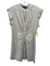 Veronica Beard Jeans Size L Beige & White Cotton Blend Seersucker Striped Dress Beige & White / L