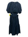 Ulla Johnson Size 6 Navy Blue Cotton Short Puff Sleeve Cutout Back Dress Navy Blue / 6