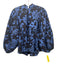 Oliphant Size S Blue & Black Cotton Floral Silouhette Long Balloon Sleeve Top Blue & Black / S