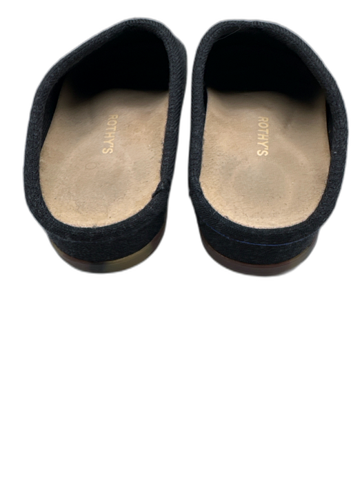 Rothy's Shoe Size 10 Black textile upper Knit Round Toe Slip On Flat Mules Black / 10
