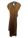 Ramy Brook Size L Brown Polyester Smocked Elastic Waist V Neck Dress Brown / L