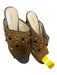 Antonio Melani Shoe Size 8.5 Brown & Gold Suede Snake Print Jeweled Mules Brown & Gold / 8.5