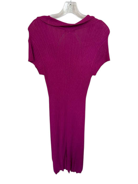 Rag & Bone Size XS Magenta Viscose Blend Midi Ribbed Button Down Dress Magenta / XS