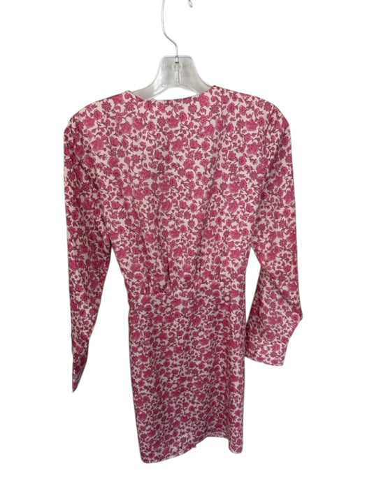 MNG Size 2 Pink Polyester Long Sleeve Mini Wrap Floral Dress Pink / 2