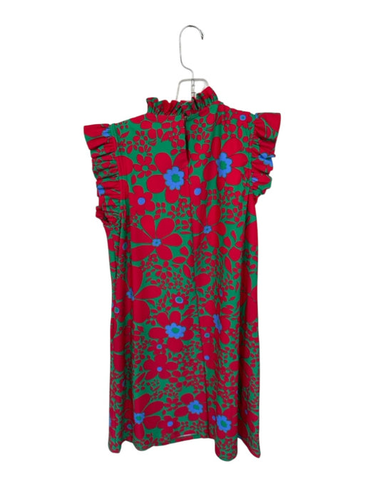 Jude Connally Size S Red & green Nylon Floral Mini Ruffle Accent Dress Red & green / S