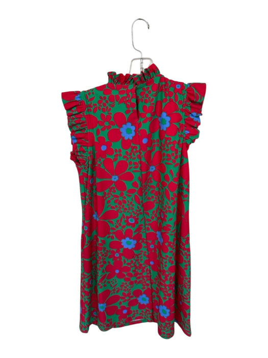 Jude Connally Size S Red & green Nylon Floral Mini Ruffle Accent Dress Red & green / S