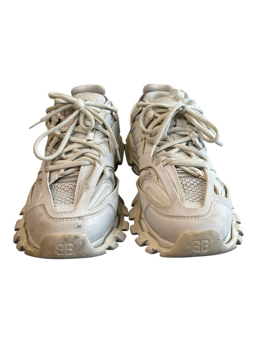 Balenciaga Shoe Size 8 White Manmade Material Lace Up Almond Toe Platform Shoes White / 8