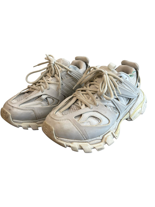 Balenciaga Shoe Size 8 White Manmade Material Lace Up Almond Toe Platform Shoes White / 8