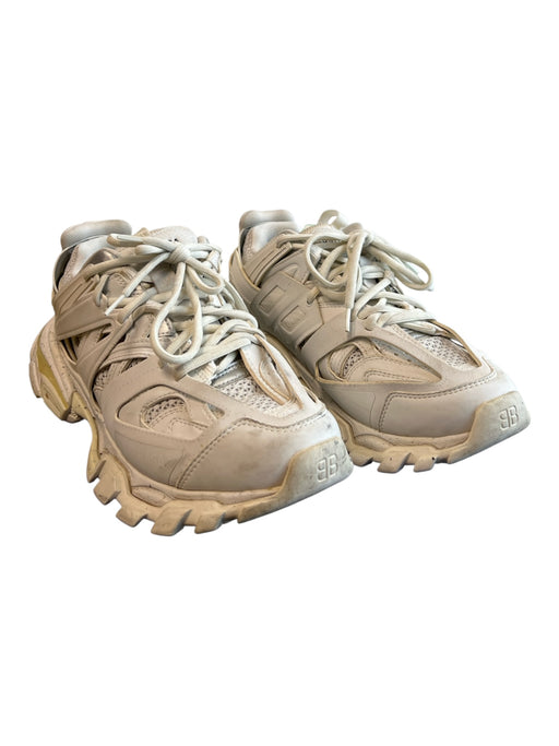 Balenciaga Shoe Size 8 White Manmade Material Lace Up Almond Toe Platform Shoes White / 8