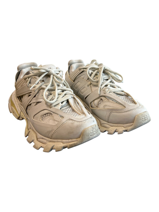 Balenciaga Shoe Size 8 White Manmade Material Lace Up Almond Toe Platform Shoes White / 8