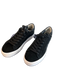 P448 Shoe Size 38 Black Suede Low Top lace up Platform Sneaker Shoes Black / 38