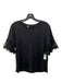 Alexis Size L Black Cotton & Modal Short Sleeve Round Neck Mesh Trim T Shirt Top Black / L