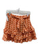 Tularosa Size XS Orange & White Cotton Tiered Ruffles Tie Waist Mini Skirt Orange & White / XS