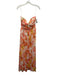 Katie May Size M Orange, Yellow, White Polyester Gathered Floral Cut Out Dress Orange, Yellow, White / M