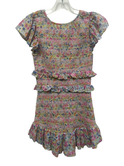 Loveshackfancy Size XS Pink, Blue, Yellow Cotton Smocked Floral Mini Dress Pink, Blue, Yellow / XS