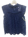 7 For All Mankind Size XS Navy Blue Cotton Eyelet Flutter Cap Sleeve Top Navy Blue / XS