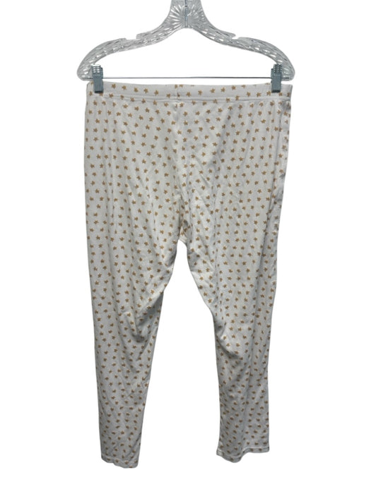 Roller Rabbit Size L White & Gold Pima Cotton stars Long Sleeve Henley Pant Set White & Gold / L