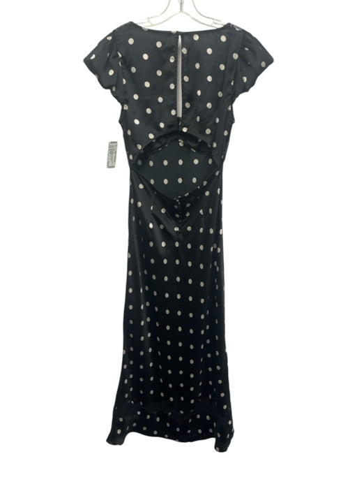 Free People Size M Black & White Lace Trim Polka Dot Maxi Dress Black & White / M