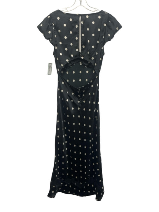 Free People Size M Black & White Lace Trim Polka Dot Maxi Dress Black & White / M