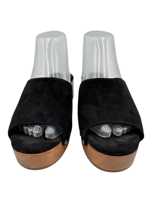 Rag & Bone Shoe Size 39 Black & Brown Leather Upper Suede Open Toe Clog Mules Black & Brown / 39