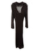 A.L.C. Size XS Dark Brown Cotton Open Knit Crochet Collared V Neck Dress Dark Brown / XS